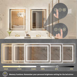 Luxury Crystal Clear LED Bathroom Mirror IP65 Waterproof Dimming Makeup Dressing Mirror with Double Lights