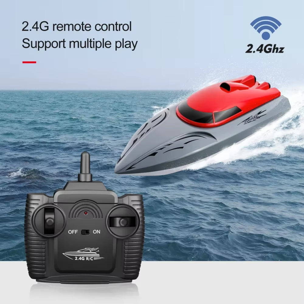 20KM/H Rc Speedboat Remote Control Boat Radio Control Boats 2.4G Double Motor High-Speed Race Boat Water Competitive Toys Kids