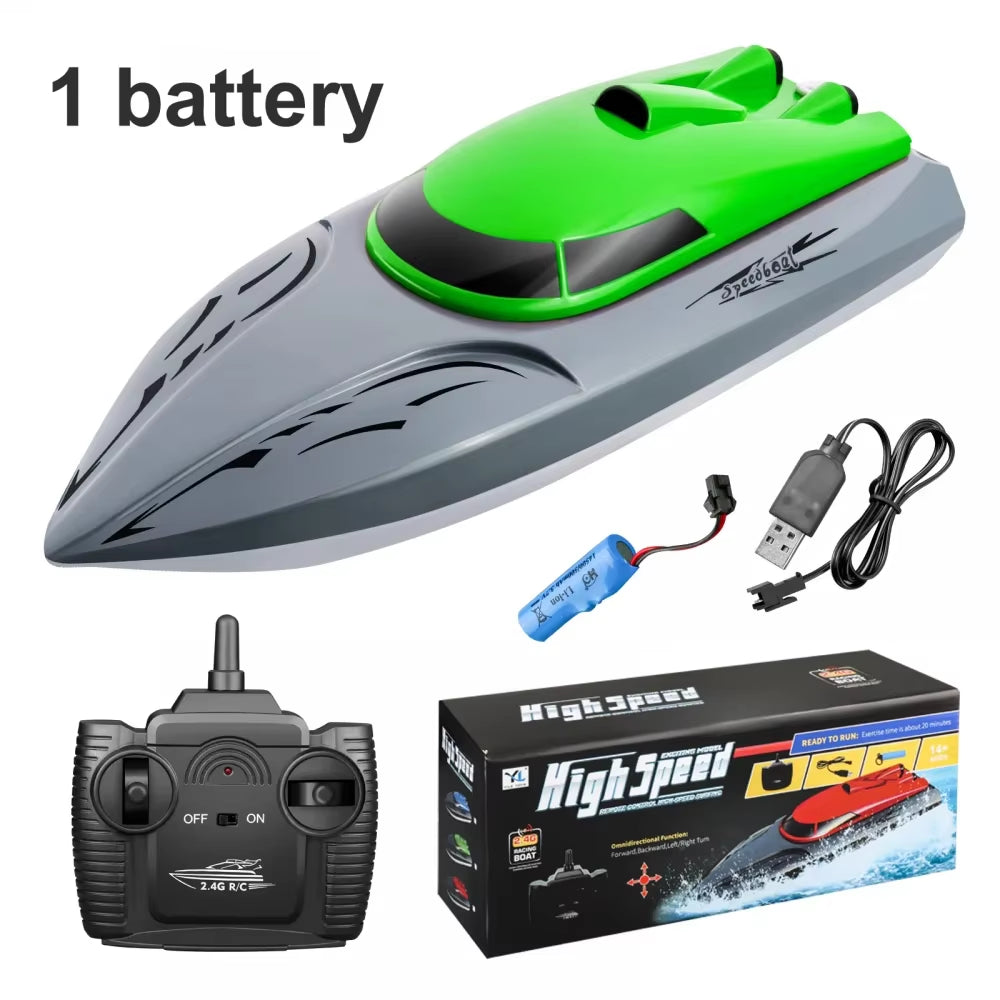 20KM/H Rc Speedboat Remote Control Boat Radio Control Boats 2.4G Double Motor High-Speed Race Boat Water Competitive Toys Kids