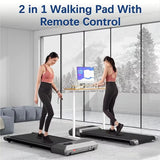 300Lbs Treadmill for Home 2.5HP Treadmills Walking Pad LCD Digital Data Display 2In1 Walking Running Fitness Exercise Machine