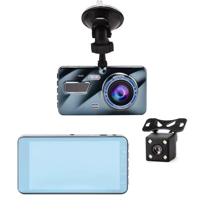 A10 4" Dual Lens Driving Recorder 1296P Front and Rear Dual Recording Reversing Visual Car Recorder Touch Version 32GB