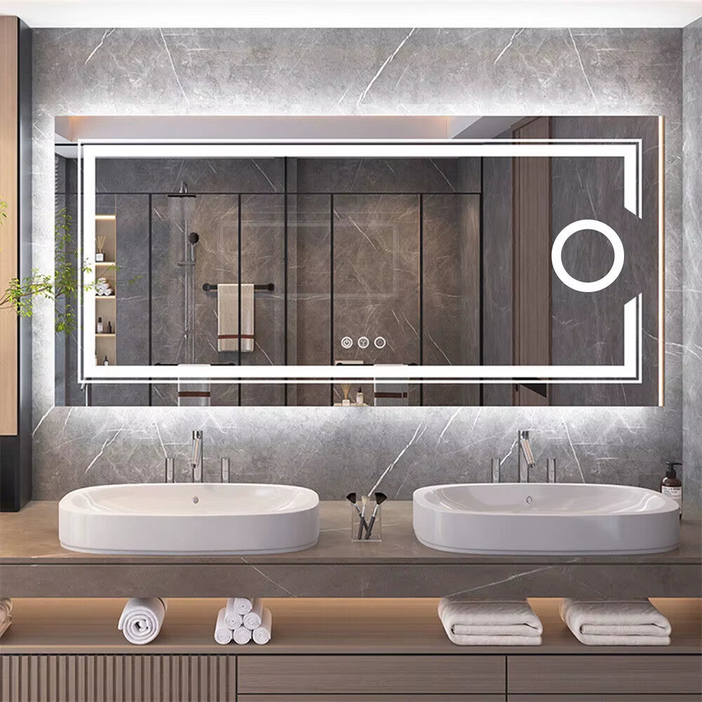 LED Mirror Bathroom Wall Mounted Magnifying Mirror for Washroom Toilet Shower Vanity Makeup Shaving Mirrors