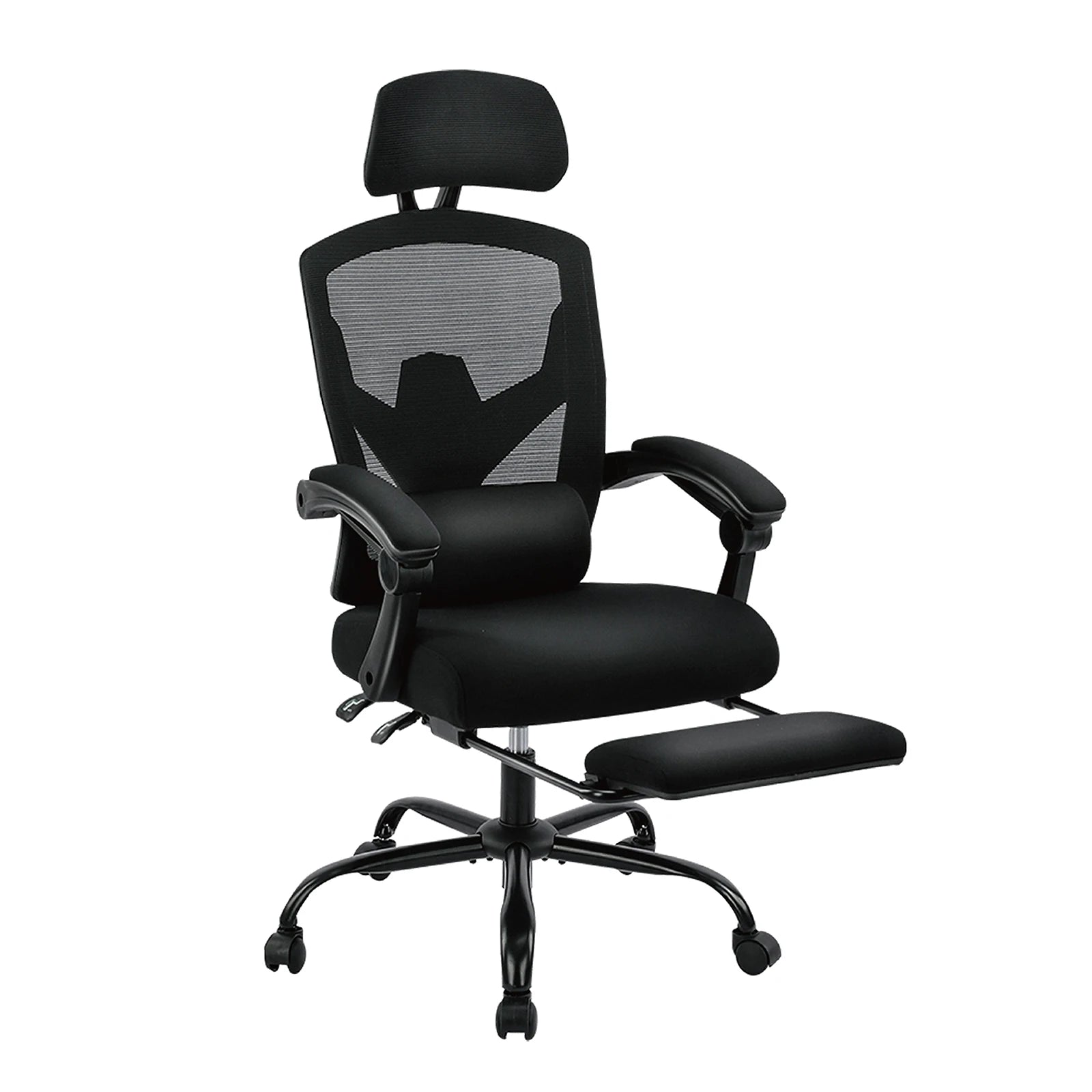 Ergonomic High-Back Mesh Rocking Gaming Chair with Lumbar Support and Swivel Function for Home Office