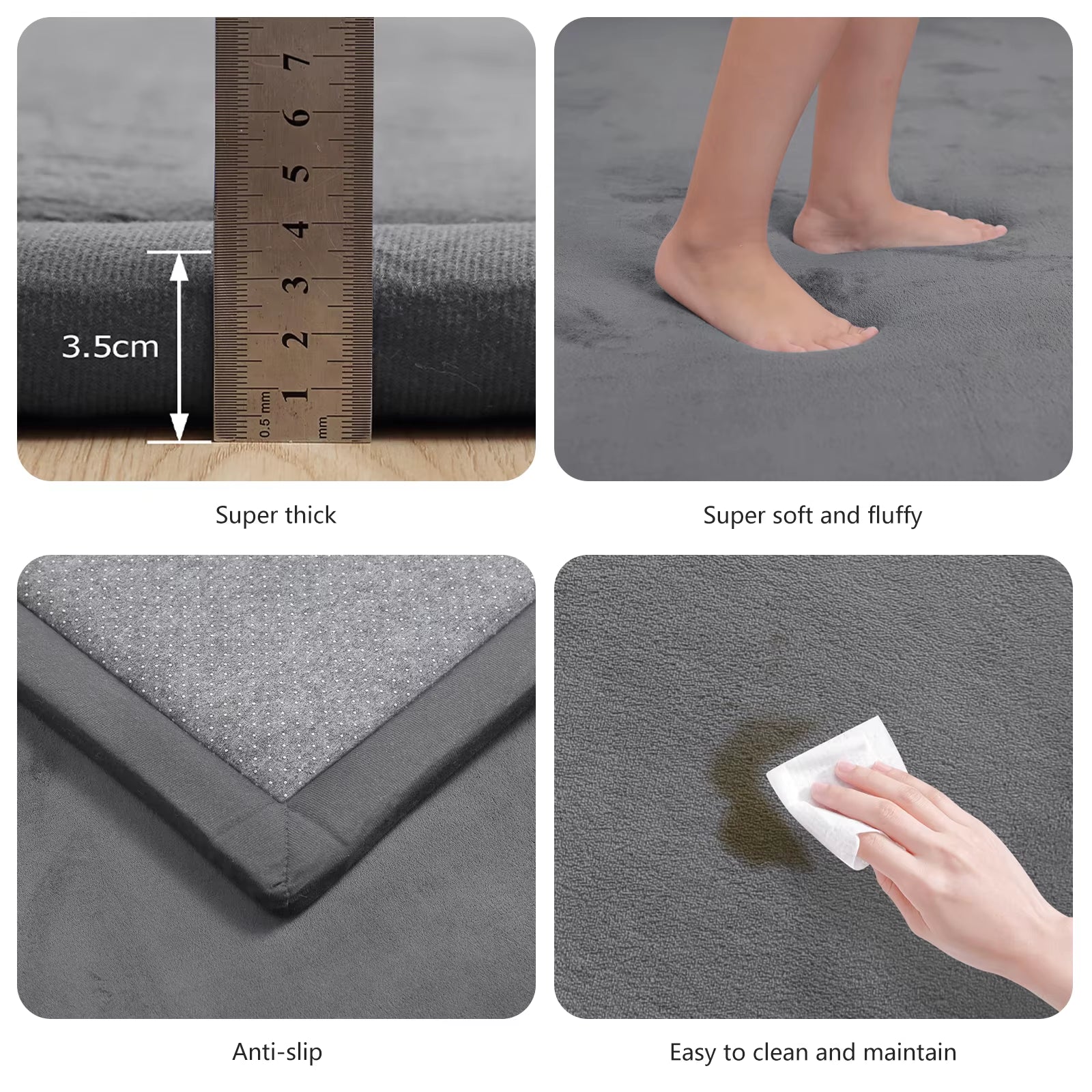 Huloosleep 1.3" Thick Large Tatami Carpet Baby Play Mat Non-Slip Soft Crawling Mat for Living Room Kids Yoga Mat Nursery Rug
