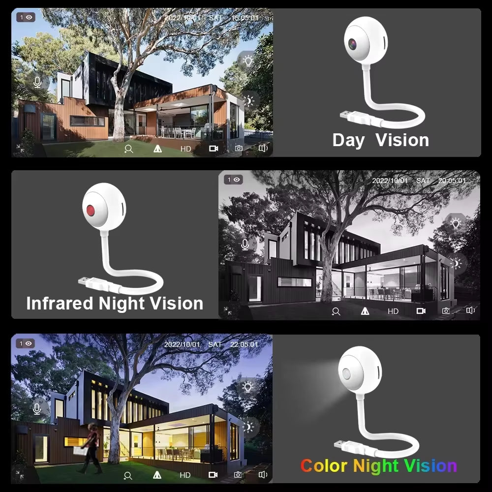 5MP Mini Wifi Camera Indoor 2K Security Camera for Baby Monitor Wireless USB Plug IP Surveillance AI Auto Tracking Babe Cam Tuya