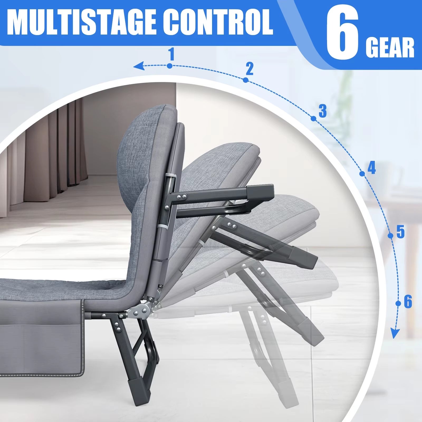 American Folding Bed, Household Single Sofa Bed, Nap and Nap Lounge Chair, Essential for Courtyard Sunbathing