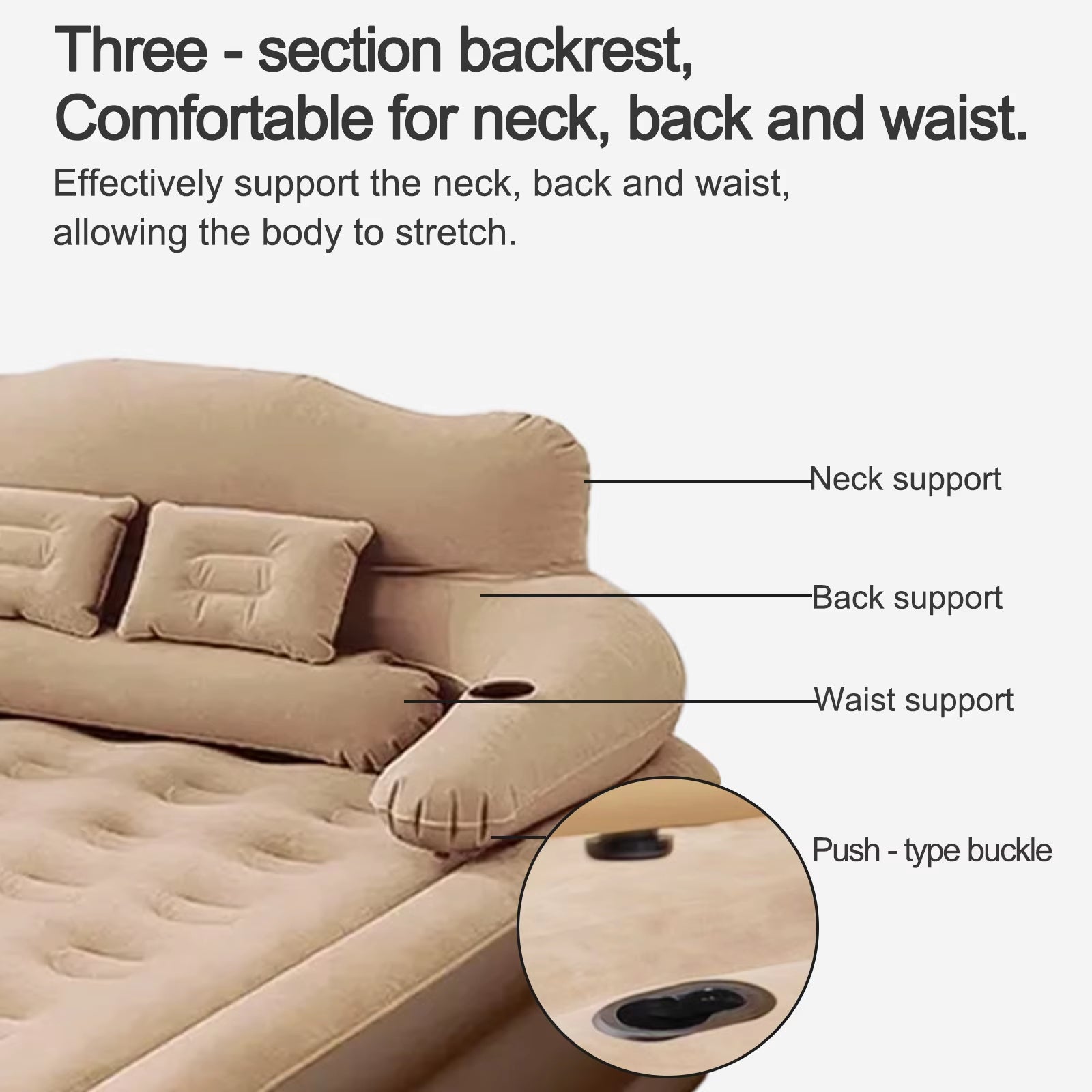 203X152X48Cm Automatic Inflatable Mattress Home Outdoor Camping Rest Sleeping Bed Portable Folding Lazy Sofa Mat Car Air Cushion