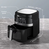 Air Fryer 8-In-1,6 Quart Electric Hot Fryer Oven Oilless Cooker,Roast, Bake, plus Bake,Dehydrate, and Keep Food Warm