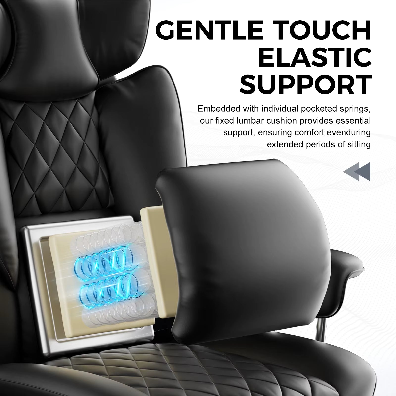 Ergonomic Big and Tall Gaming Chair with Pocket Spring Lumbar Support and Footrest