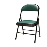 4 Piece Conference Chair Set, Leather Upholstered Folding Chair, Designer Chair with Backrest, Metal Frame Living Room