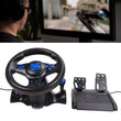 PC Gaming Racing Wheel Gaming Steering Wheel 180 Degree Rotation Multifunctional 3 in 1 Game Racing Wheel with Pedals for PC