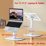 Metal Desktop Laptop Holder Riser Computer Stand Height Adjustable Portable Laptop Table Stand for 11-17.3" Device
