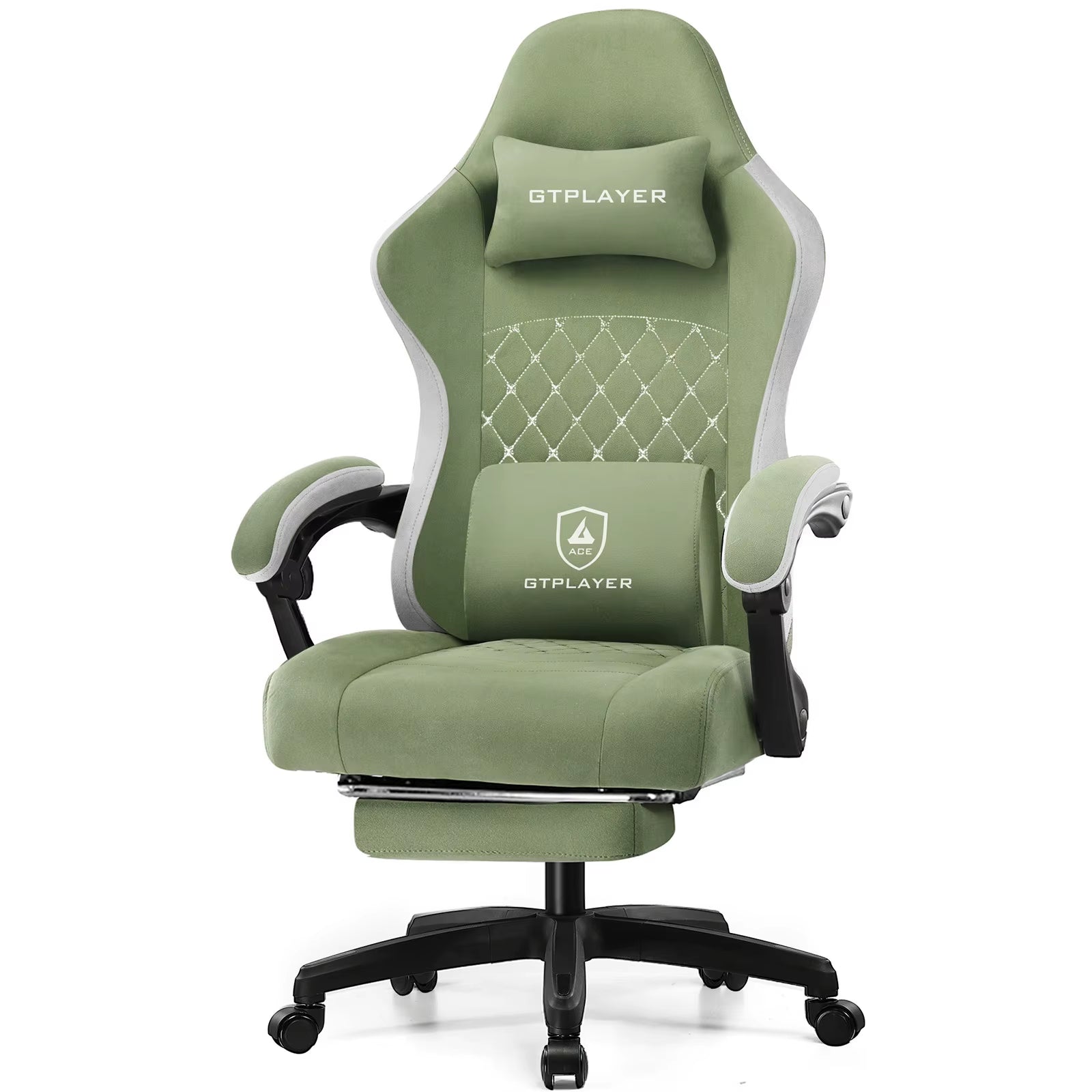 Ergonomic Gaming Chair with Pocket Spring Cushion, Adjustable Linkage Armrests, Footrest, and Lumbar Support