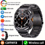 2025 New 6ATM Waterproof Smart Watch Men Outdoor Smartwatch GPS Earphone Compass Heart Rate LED Bluetooth Call Sports Gift