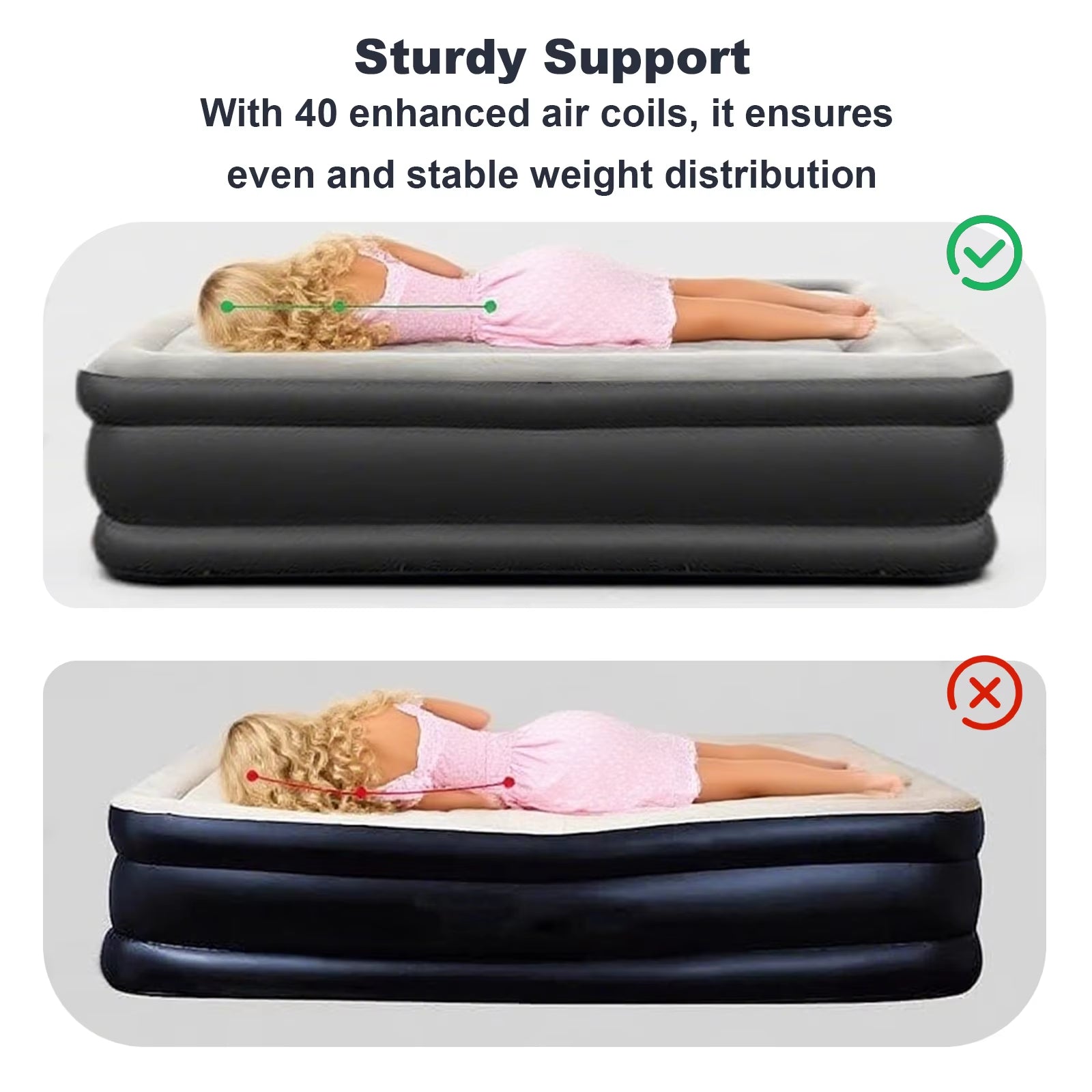 200X150X40Cm Automatic Inflatable Mattress Camping Home Built-In Pump Bed Thickened for Indoor Outdoor Rest Lazy Sleeping Mat