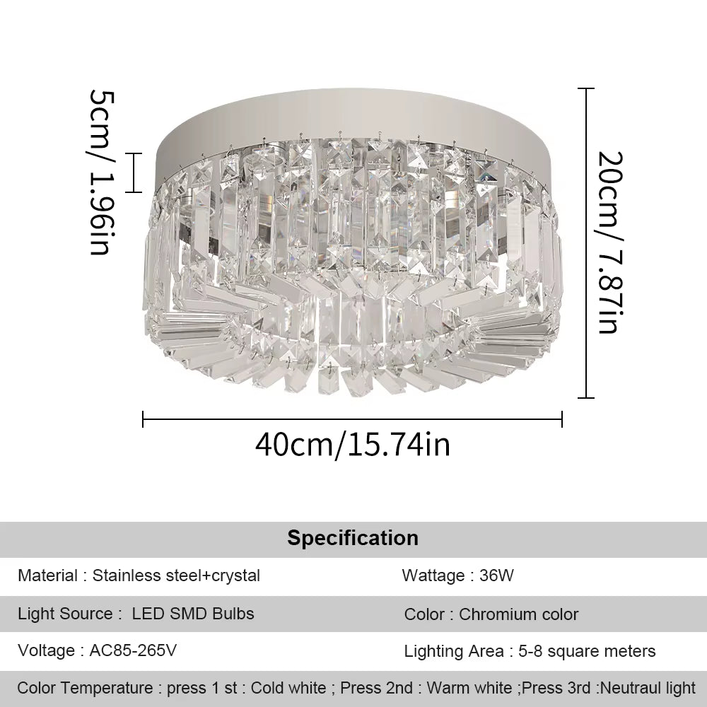 Crystal Ceiling Lamp Living Room Gold Luxury Modern Chandeliers Decoration Led Ceiling Lights Lighting Fixture Diameter 40 50Cm