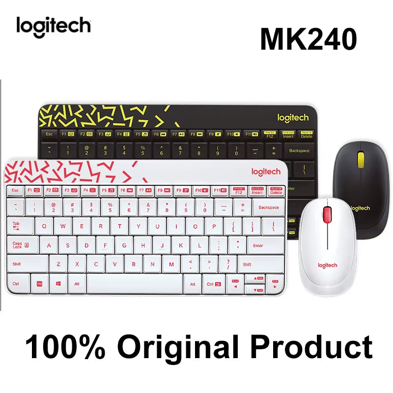MK240 Nano Wireless Keyboard and Mouse Combo Set Suitable for Laptop Desktop Computer Home Office Using