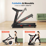 Auto Incline Treadmill with 400 Lbs Capacity - Foldable Running Machine for Home with APP, Voice Control and Speaker - 8.7 MPH