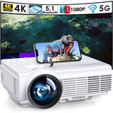 Portable LED Projector 4K Home Theater Beamer Smartphone Screen Mirroring Dual Wifi 5G Bluetooth HD 1080P Video Mini Proyector