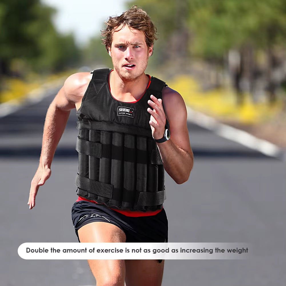 20Kg 50Kg Loading Weighted Vest Adjustable Exercise Training Fitness Jacket Gym Workout Boxing Vest Sand Fitness Waistcoat