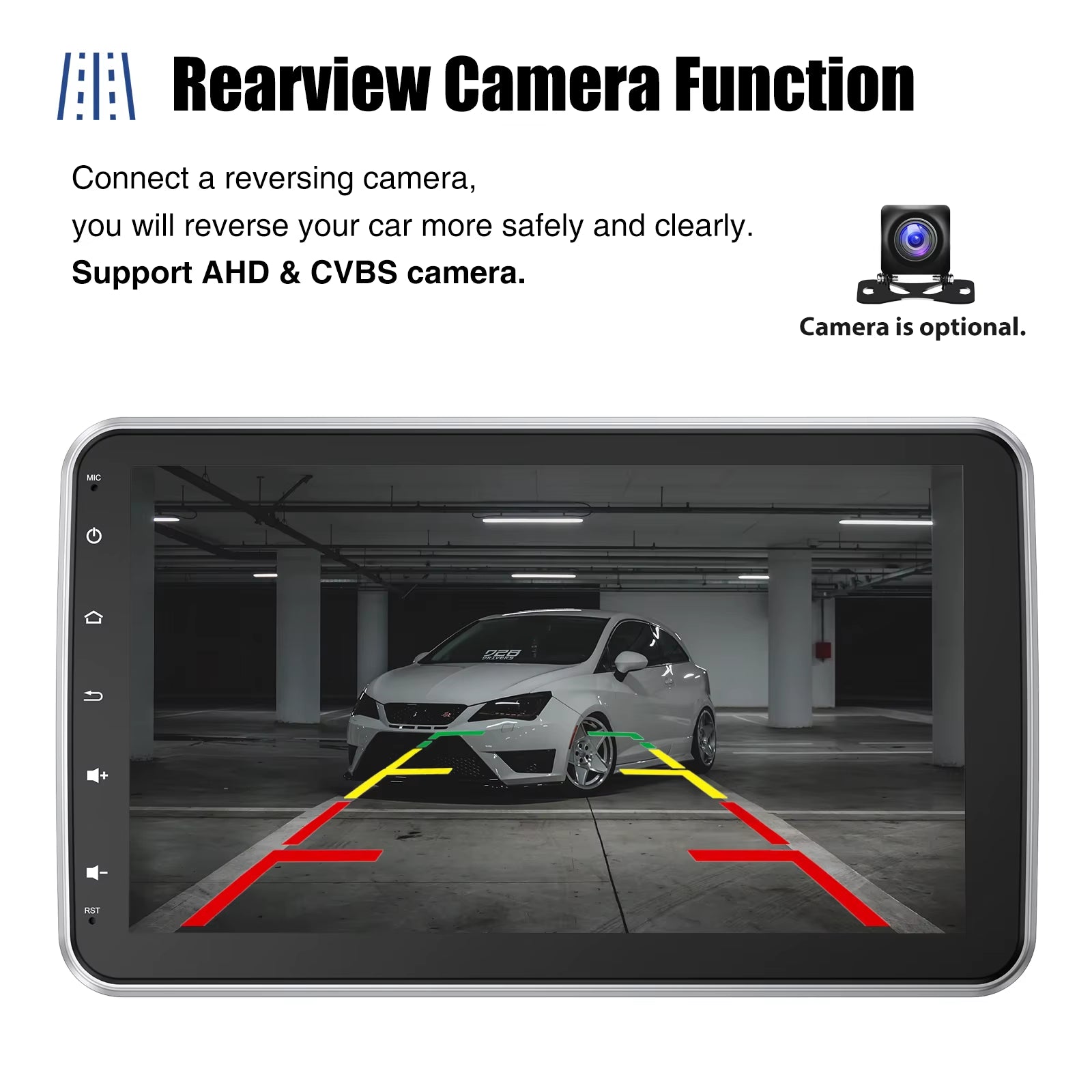 10.1 Inch 4+64GB Rotatable IPS Touchscreen Single 1 DIN Car Stereo Wireless Apple Carplay Android Auto FM Bluetooth GPS