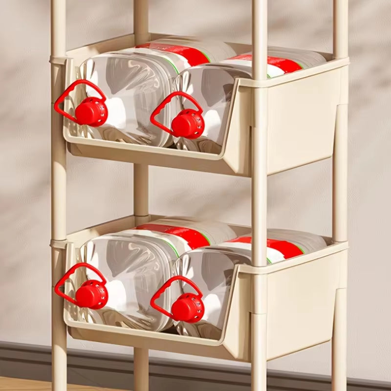 5-Layers with Wheels Storage Shelves，Bathroom Organizers and Storage，Storage Cabinet，Rolling Cart，Use for Home and Kitchen
