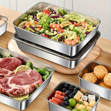 3 Sets of Bread Pans Stainless Steel Cake Salad Marinated Meat Chicken Fish Food Prep Tray Tart Baking Pan Baking Oven