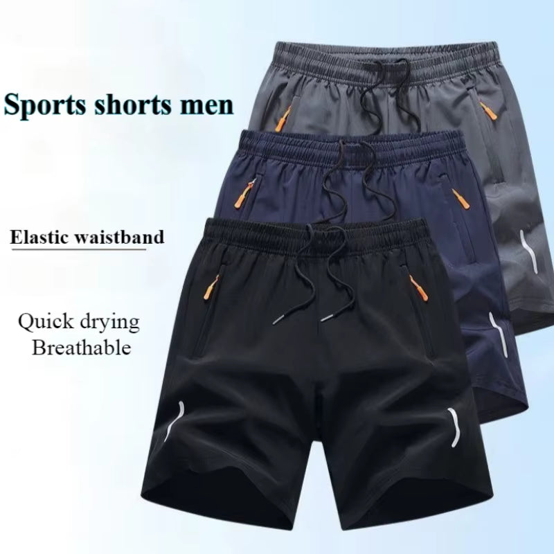 Sports Shorts Man Summer Ice Silk Beach Pants Casual Loose Thin Basketball Running Gym Clothing Shorts Sweat Wicking Hygroscopic