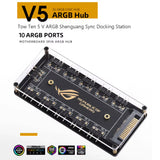RGB Fan Hub ARGB Cable Splitter Hub Adapter for ASUS/MSI/GIGABYTE Motherboards