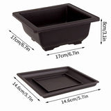 Rectangular Bonsai Training Pots Plastic Flowerpot with Drainage Tray Succulent Plants Pot Bonsai Plants Growing Pots Home Decor