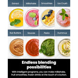 Professional Kitchen Blender 1200 Peak Watts with 5 Functions for Ice Crushing Frozen Fruit 52 Oz Glass Jar and 24 Oz To-Go Cup