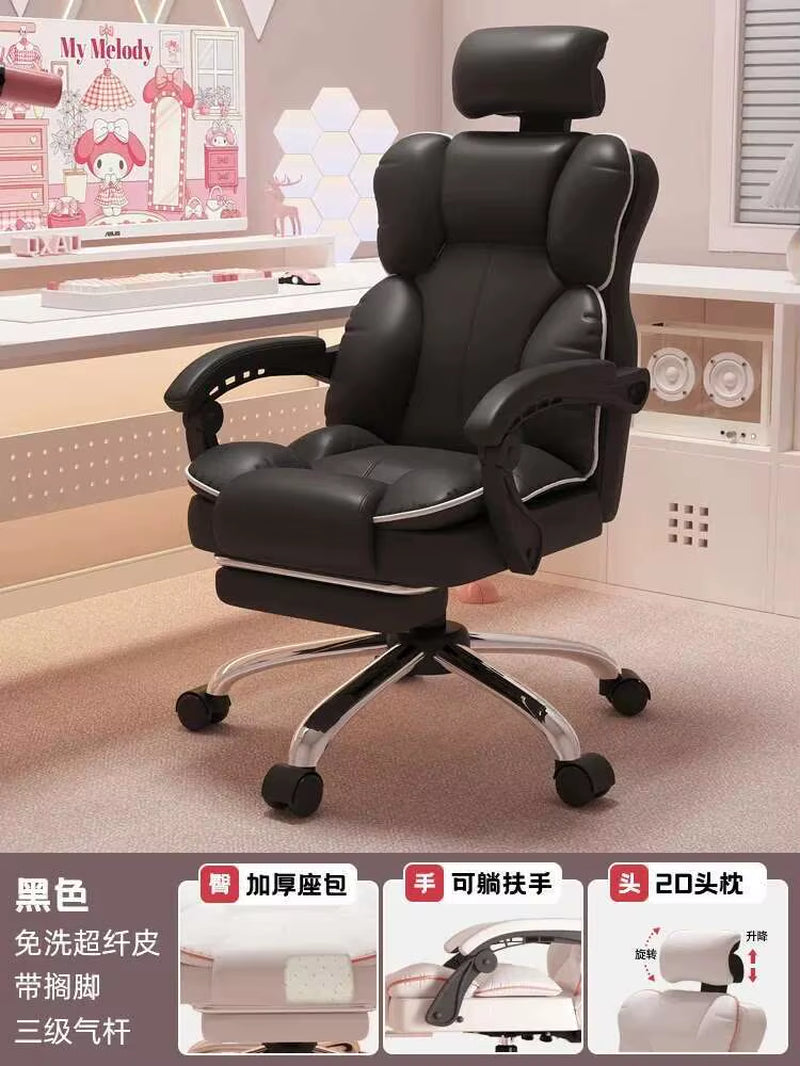 Aesthetic Low Price Kawaii Office Chair Back Cushion White Luxury Girls Gaming Chair Office Furniture