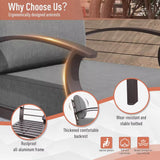 Aluminum Patio Furniture Set 4-Seat Modern Metal Outdoor Conversation Sets W/45In Propane Fire Pit Table and Loveseat
