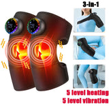 Eletric Heating Knee Massage Instrument Cordless Hot Compress Vibrator Knee Pad Joint for Elbow Leg Brace Care Muscle Relaxation