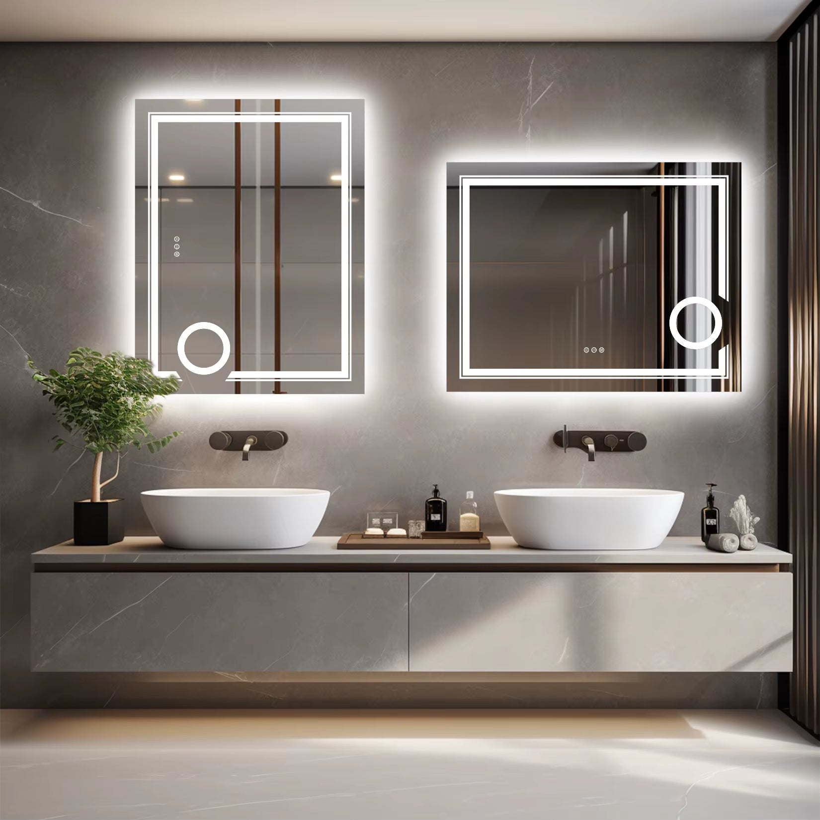 LED Mirror Bathroom Wall Mounted Magnifying Mirror for Washroom Toilet Shower Vanity Makeup Shaving Mirrors