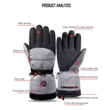 1Pair Heated Gloves Electric Thermal Warmer Gloves Cycling Motorcycle Bicycle Ski Outdoor Activities Equipment Cotton Waterproof