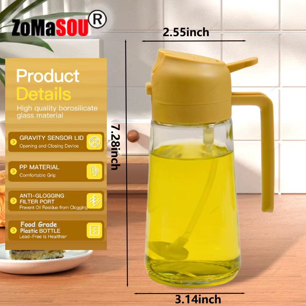 1-4Pc 2-In-1 Sprayer Pourer Oil Empty Bottle Plastic Oil Container Dispenser Vaporizer Kitchen Barbecue Camping Cooking Utensils