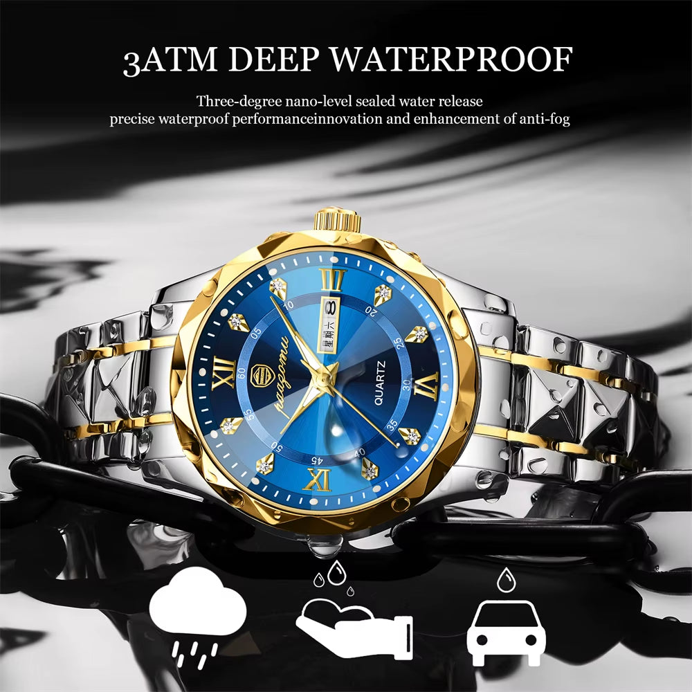 PAAZOMU Luxury Men Watches Business Top Brand Man Wristwatch Waterproof Luminous Date Week Quartz Men'S Watch High Quality+Box