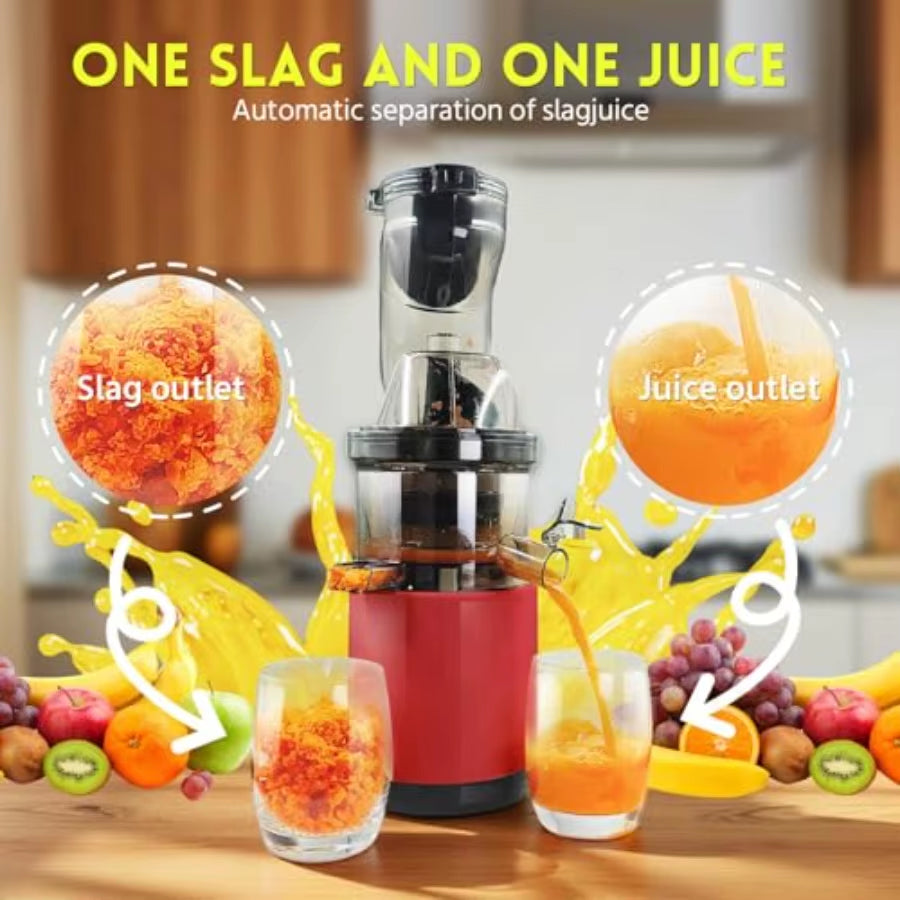 Cold Press Juicer Machine with Slow Masticating Technology High Yield Pulp Separation Multi-Functional for Home and Commercial