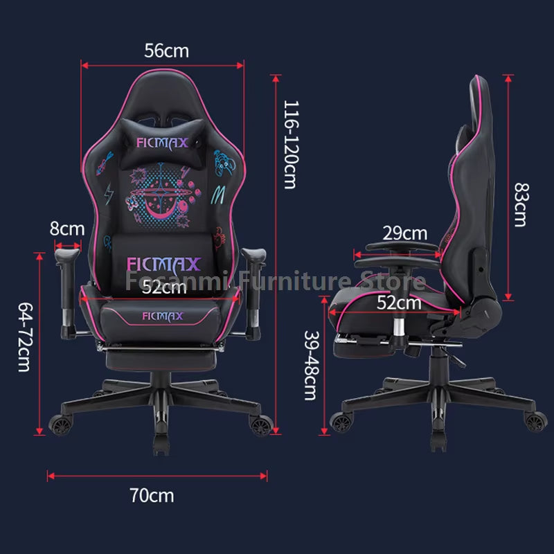 Stylish Graffiti Gamer Computer Chair Ergonomic Desk PC Chair with Lumbar Support Adjustable Swivel Gaming Chair for Home Office