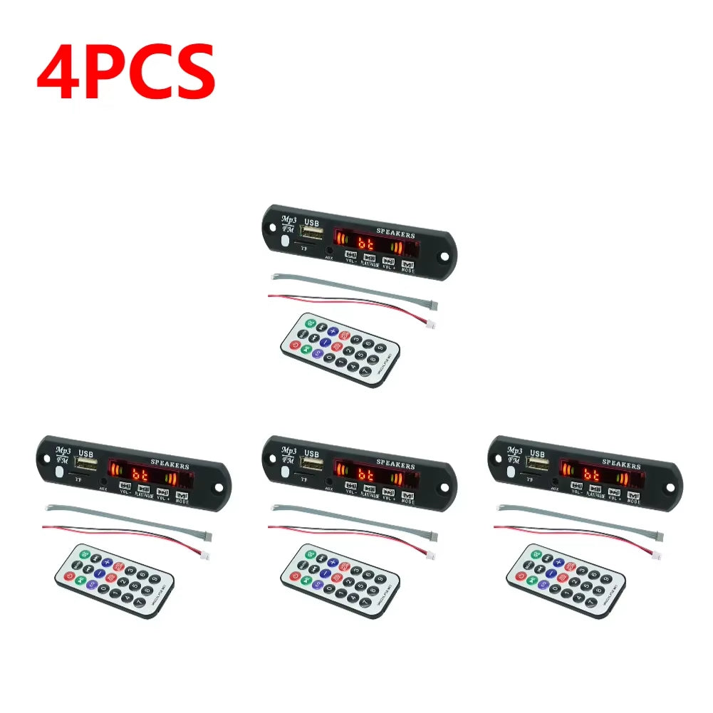 1-5PCS 5/12V MP3 Player Decoder Board USB TF FM Radio Bluetooth-Compatible 5.0 Wireless Music Player Module with Remote Control