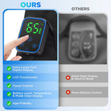 Wireless Shoulder Massager Pad Wrap App-Controlled Graphene Heating 7 Temp Levels 3 Vibration Modes 3 Timers LCD Muscle Relax