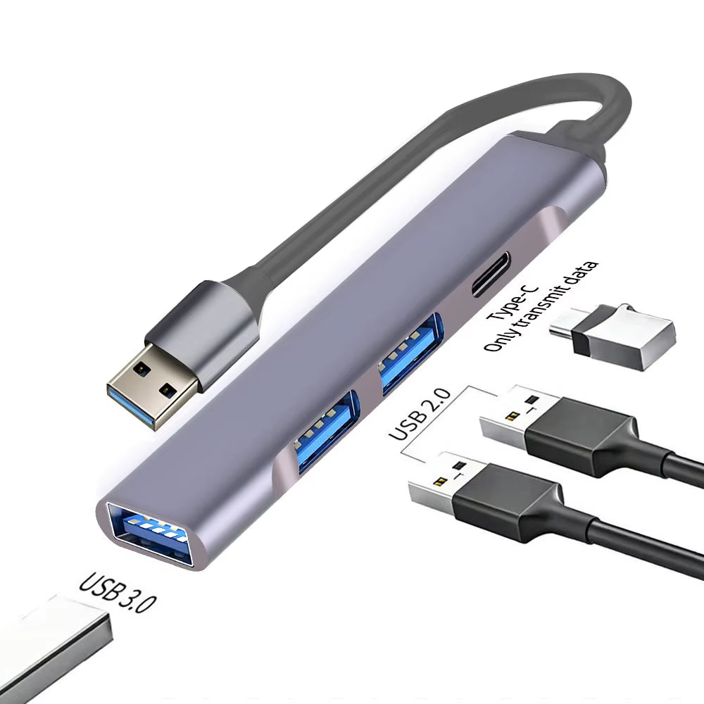 5Gbps 4 Ports USB 3.0 HUB TYPE-C HUB Multi USB Splitter Type-C High Data Transmission USB 3.0 OTG Adapter for Computer Macbook