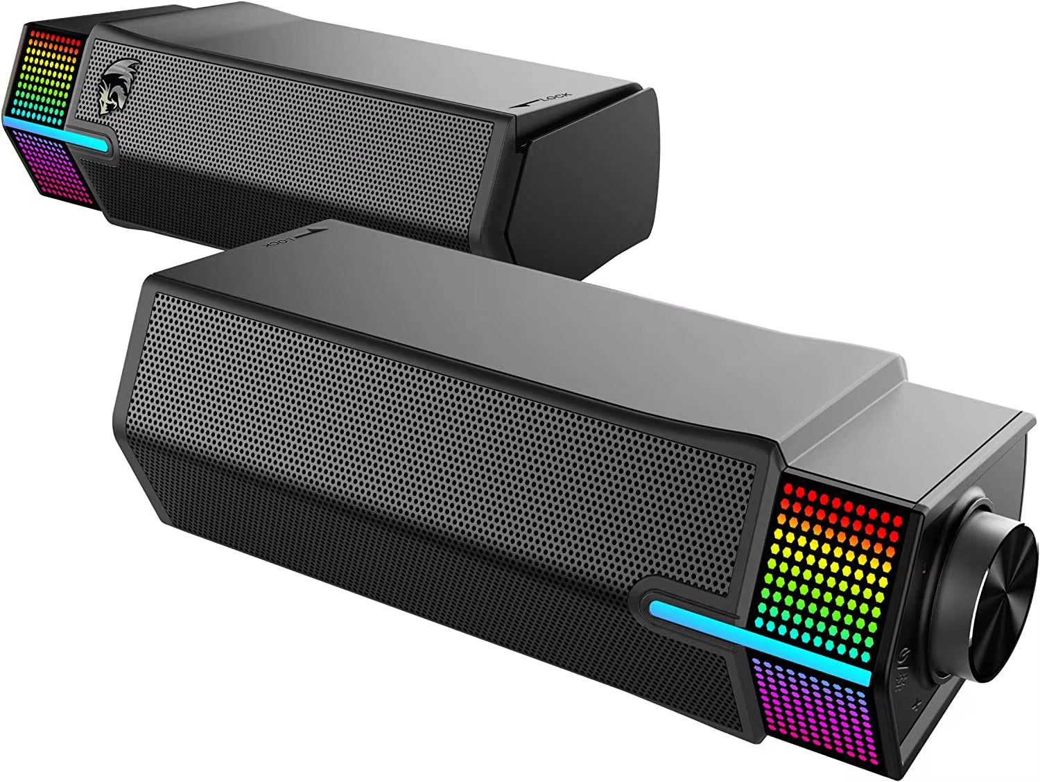GS511 Wireless RGB Desktop Speakers, 2.0 PC Gaming Soundbar, RGB Backlight & All-In-One Control, USB Powered