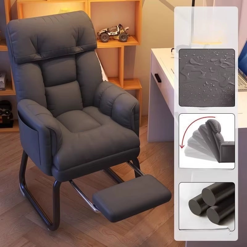 Home Multifunctional Office Computer Chair; Comfortable Seated Chair, Family Dormitory Arched Back Chair