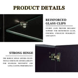 TV Stand for 65-80 in TV, Modern High Gloss Entertainment Center with Adjustable Mood Lighting, Glass Shelves & Largestorage