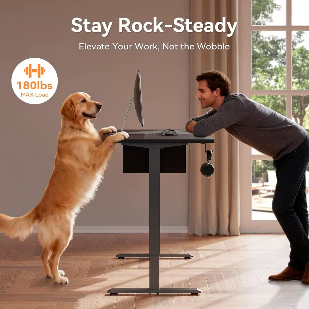 Height Adjustable Electric Standing Desk with Memory Presets and Storage Bag for Home Use