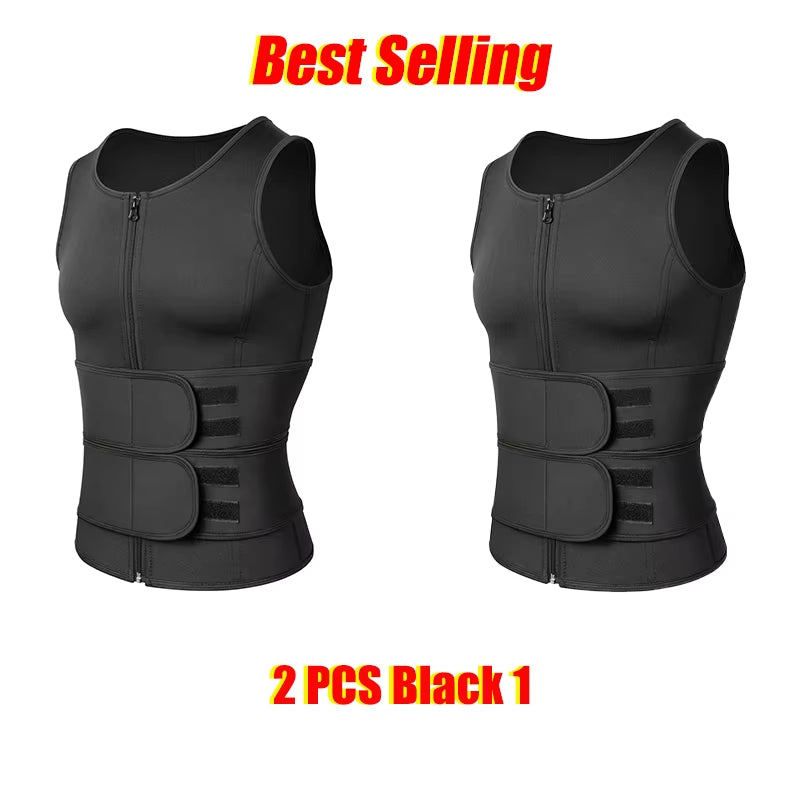 Men Waist Trainer Sauna Vest Fitness Corset Abdomen Slimming Body Shaper Belly Reducing Shapewear Burn Fat Shirt Trimmer Belt