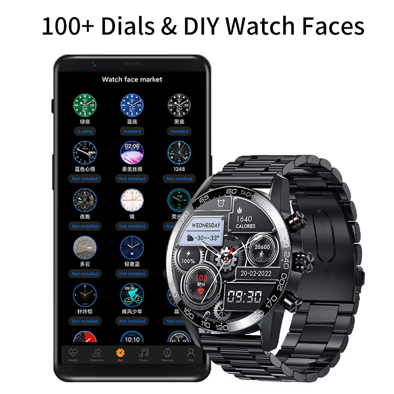 2024 New Outdoor Bluetooth Call Smart Watch Men 1.32 Inch AMOLED Full Touch Fitness Bracelet Waterproof Smartwatch Men