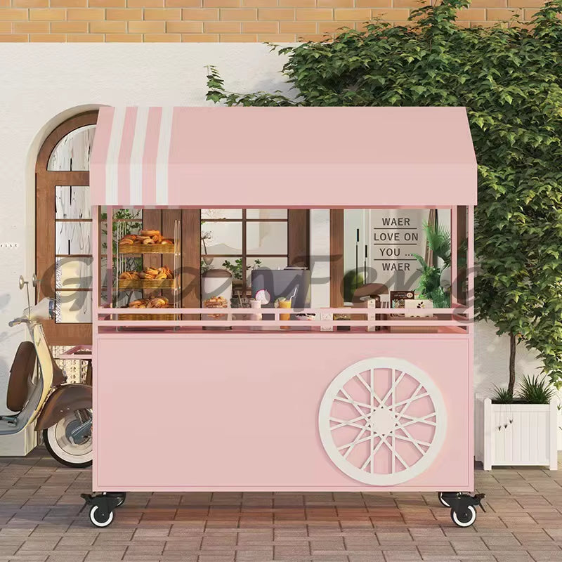 Stall Trolley Mobile Stall Snack Cart Display Stand Night Market Float Outdoor Market Stall